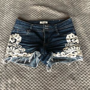 Floral jean shorts